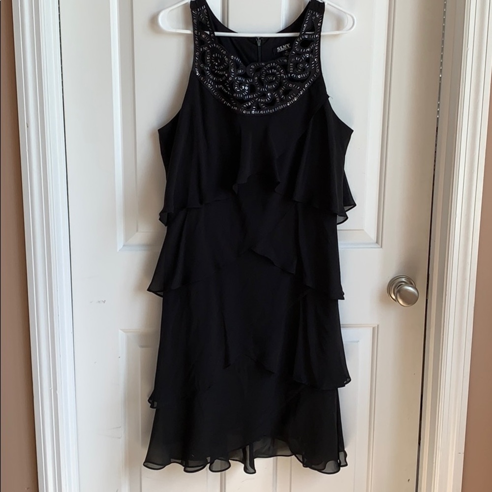 Black ruffle dress
